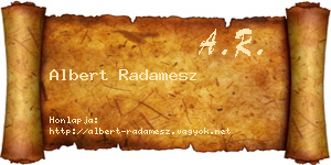 Albert Radamesz névjegykártya